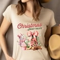 thumbnail image 4 of Christmas Sweet Treats T-Shirt | Candy & Snowman Holiday Graphic Tee, Navy, Size L, 4 of 6