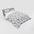 thumbnail image 3 of Ambesonne Floral Bedding Set 3 Pcs, Greyscale Watercolor Flowers, Twin XL, Grey Pale Grey White, 3 of 3