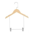 thumbnail image 2 of Perchas de madera para abrigos, armario, organizador de ropa con clips ajustables, gancho giratorio de 360 grados, antideslizante con ranuras para SM SunniMix percha para pantalones, 2 of 8