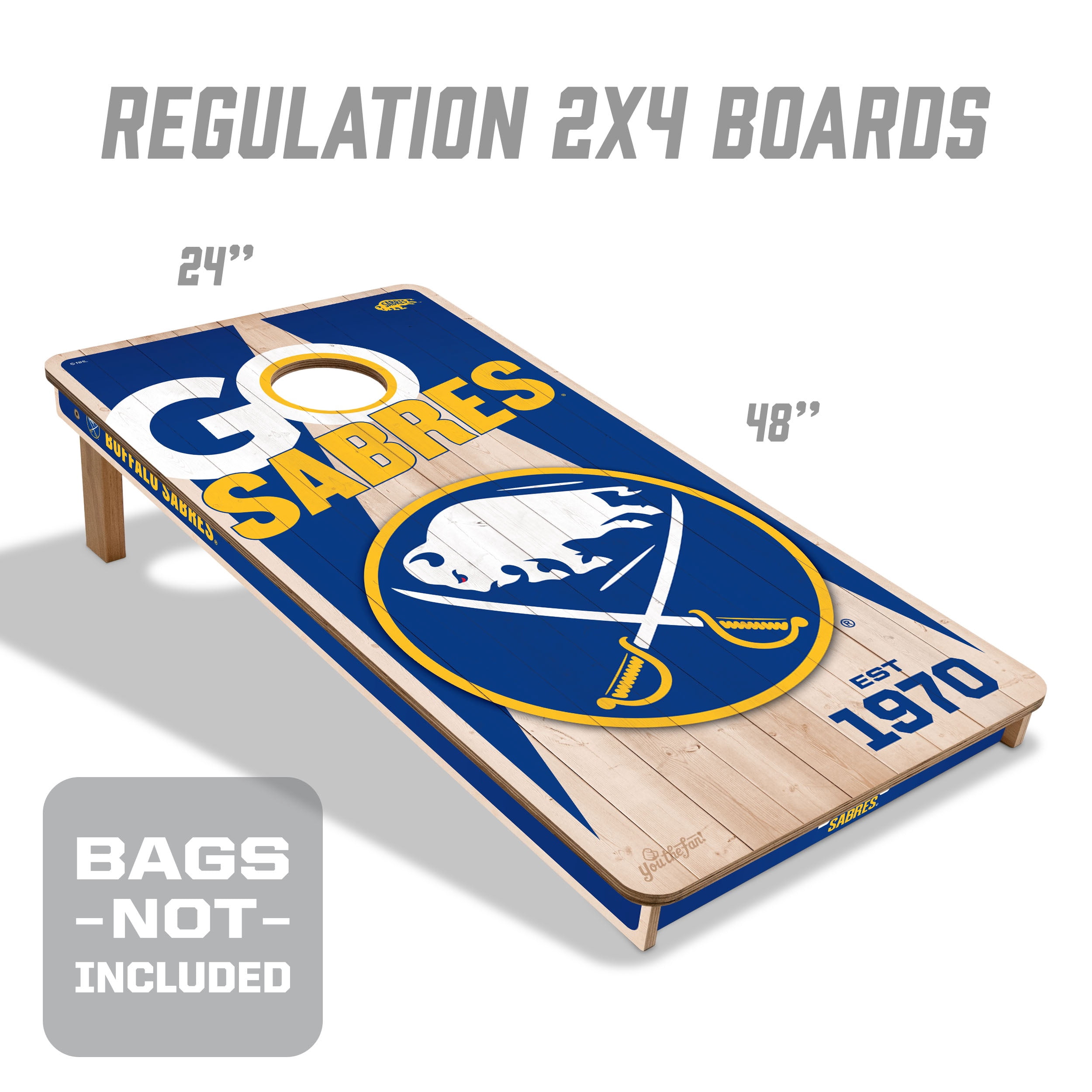 YouTheFan NHLBuffalo Sabres 2' x 4' Cornhole Game No Bags