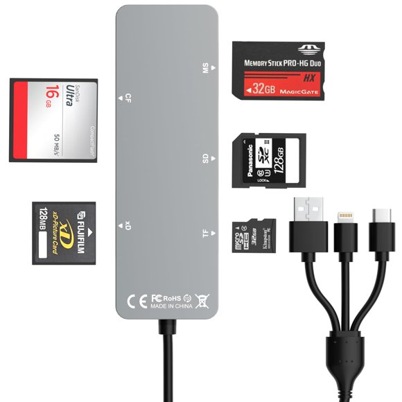 Lector de tarjetas Memory Stick Pro Duo Adapter 5 en 1 para iPhone