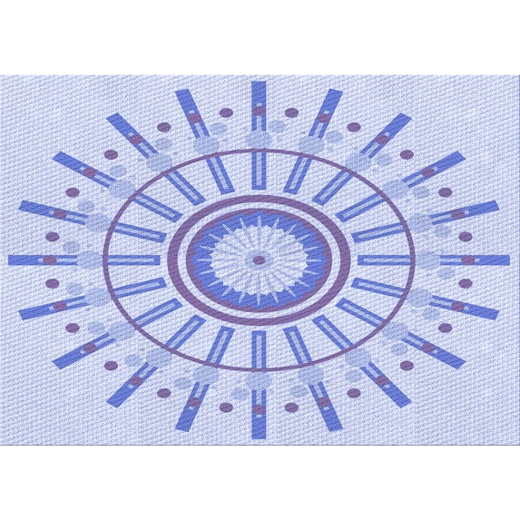 Ahgly Company Indoor Rectangle Patterned Lavender Blue Area Rugs, 3' x 5'