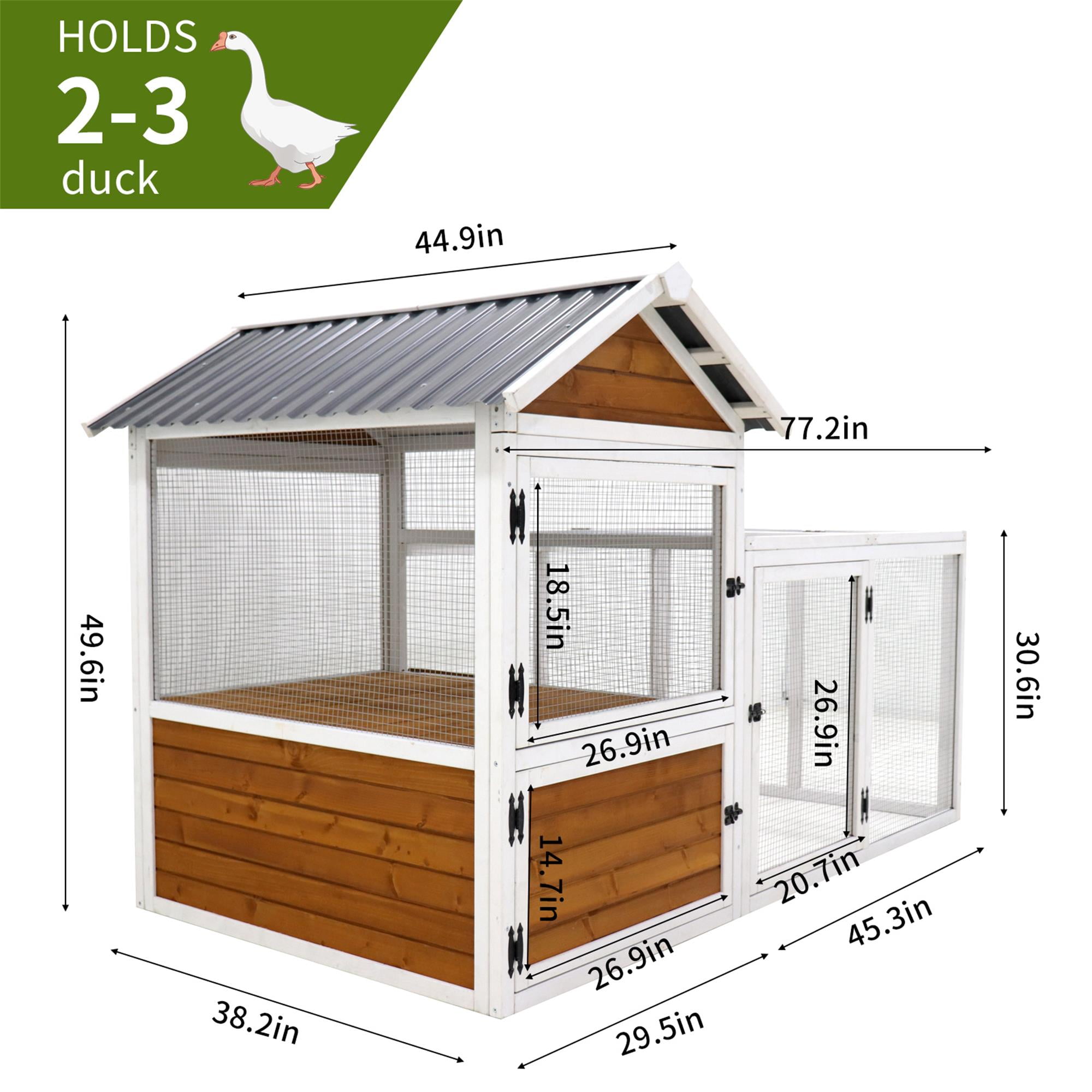Pefilos 77" Outdoor Large Chicken Coop with Waterproof PVC Board, Wood Hen House Duck Coop with Nest Box, Rabbit Hutch for Indoor, Bird Cage, Brown Pefilos 77" Outdoor Large Chicken Coop with Waterproof PVC Board, Wood Hen House Duck Coop with Nest Box, Rabbit Hutch for Indoor, Bird Cage, Brown