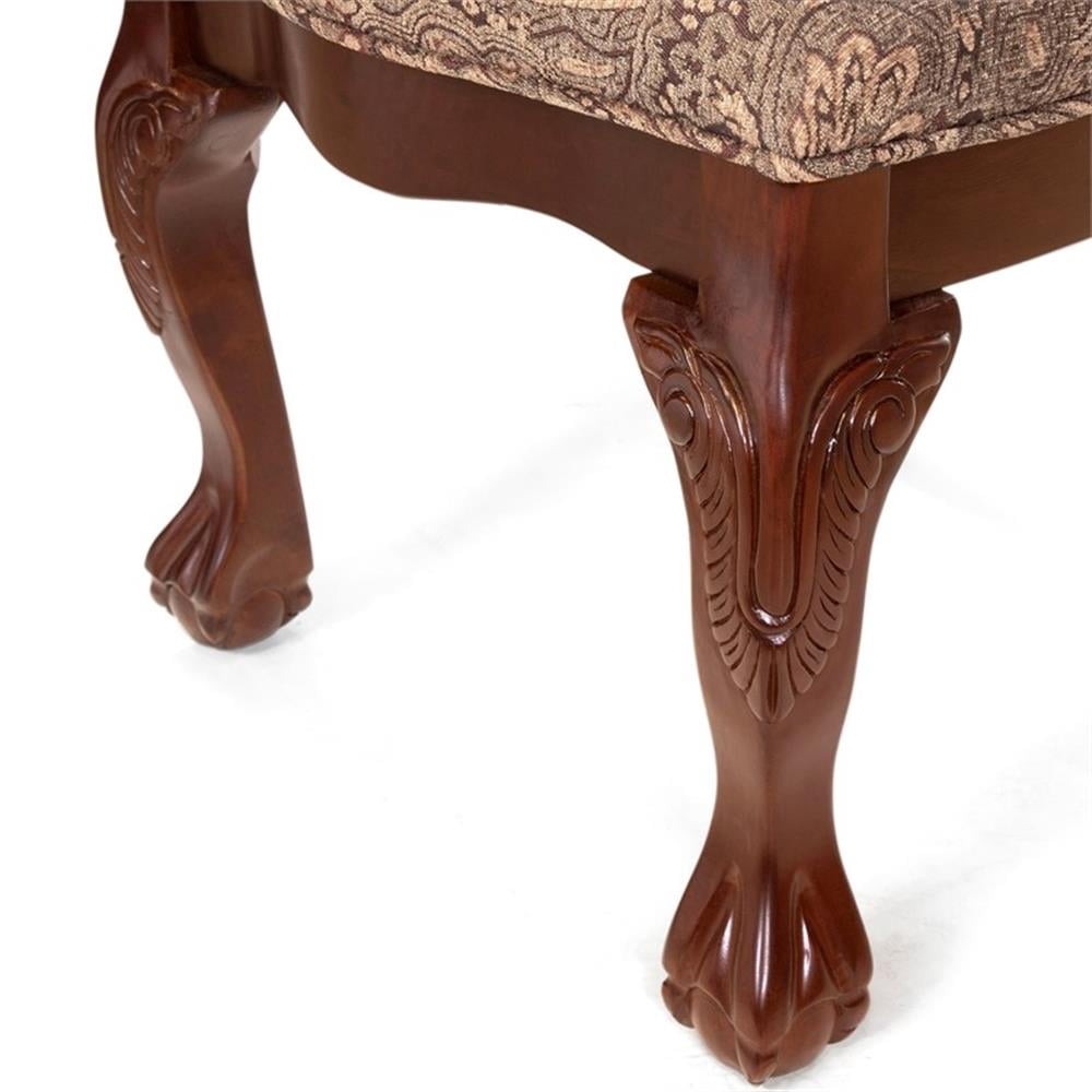 Wilson Traditional Wood Padded Dining Chair in Brown Cherry Set of 4