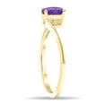thumbnail image 2 of SZUL Women's Solitaire Oval Shaped Amethyst Wave Ring in 10K Yellow Gold, 2 of 5