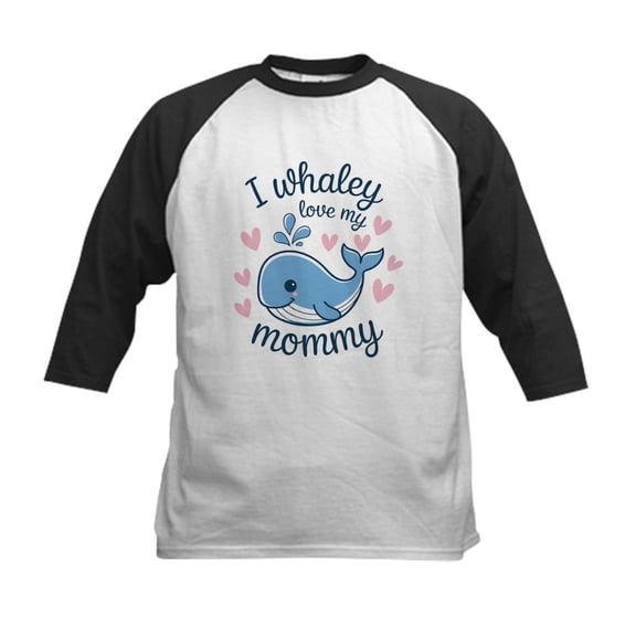CafePress - I Love My Mommy Whaley Kids Baseball T Shirt - Kids Cotton Baseball Jersey, 3/4 Sleeve Shirt