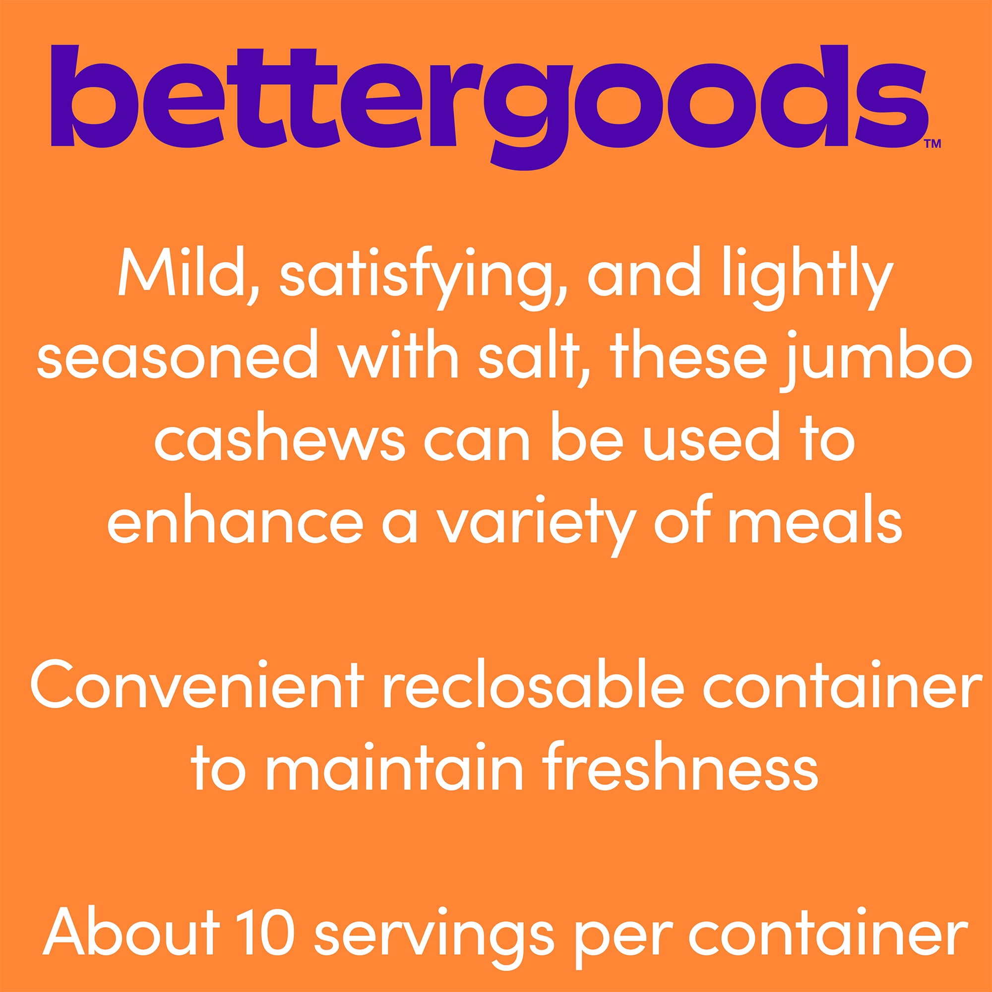 (3 pack) bettergoods Roasted and Salted Cashews, 10 oz