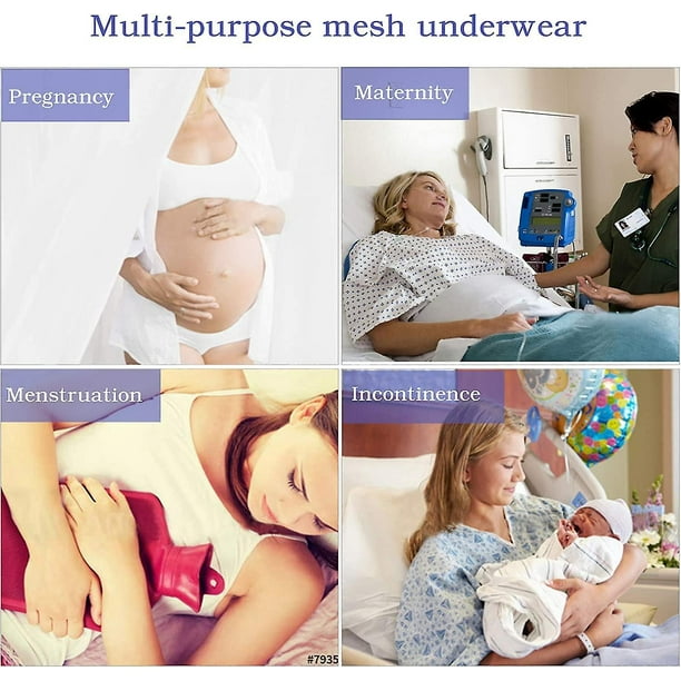 Mesh Panties Postpartum Disposable Mesh Postpartum Underwear Hospital Mesh  Underwear, White-8pcs, 2X-Large (Pack of 8) : : Health & Personal  Care