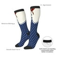 thumbnail image 4 of Daiia Sports Socks Vintage Blue Polka-dot Printed Novelty Crew Socks for Men Women Knee High Socks Cotton Socks Soft & Breathable Support Unisex Socks, 4 of 6