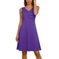 thumbnail image 2 of Einccm Women's V Neck Sleeveless Ruched Mini Dress with Adjustable Side Drawstring and Soft Stretch Fabric for Casual Summer, Date Night, Weekend Wear, 2 of 7