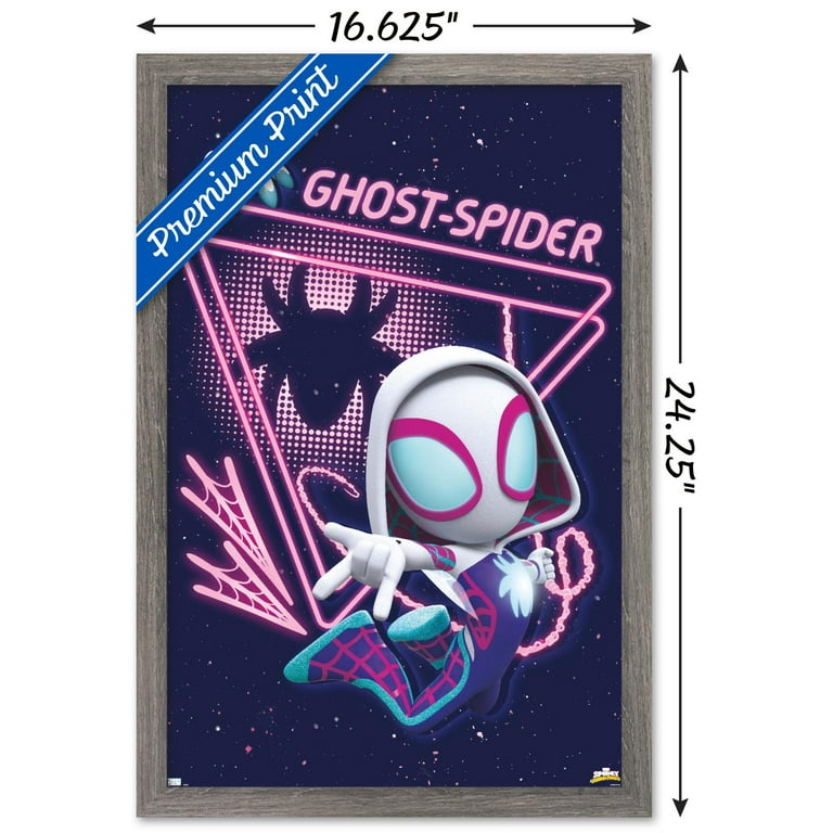 Marvel Spidey And His Amazing Friends - Ghost Spider Wall Poster, 14.725 x  22.375 Framed 