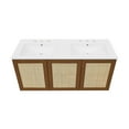 thumbnail image 4 of Classe 48" Wall-Mounted Bathroom Vanity in Brown Oak with 3-Hole Widespread Double Basin Sink Top, 4 of 5