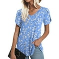 thumbnail image 2 of USSUMA Plus Womens Tops Dressy Casual Women's Tops Petal Short Sleeve Summer T Shirts Loose Fit V Neck Casual Basic Tee Shirts Floral Print Tank Tops, 2 of 7