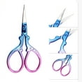thumbnail image 3 of Unique Bargains 1 Pc Women Embossed Scissors Eyebrow Trimmer Scissors For Bedroom Stainless Steel Blue, Pink, 3 of 4