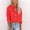 Red, variant on KIHOUT Tops For Women Clearance Fashion Women Casual Pockets Solid Turn-Down Neck Cardigan Long Sleeve Loose T-Shirt Autumn Blouse Button Tops