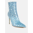 thumbnail image 2 of Moolah Embossed Stiletto Heel Ankle Boots, 2 of 10