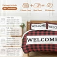 thumbnail image 6 of Welcome Red Bedding Duvet Cover Set Full Size 4 Pieces Black Buffalo Check Plaid Soft Twill Plush Quilt Cover, Include 1 Duvet Cover 1 Flat Sheet And 2 Pillow, 6 of 7