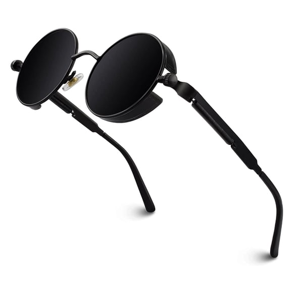 Gafas de Sol GQUEEN Retro Redondas Steampunk Polarizadas UV400