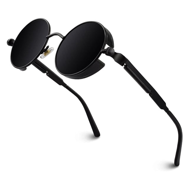 Gafas de Sol GQUEEN Retro Redondas Steampunk Polarizadas UV400
