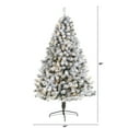 thumbnail image 3 of Nearly Natural 7' Green Flocked Fir Artificial Christmas Tree Prelit 350 Clear LED Lights, 3 of 6