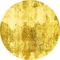 thumbnail image 1 of Ahgly Company Machine Washable Indoor Round Abstract Yellow Modern Area Rugs, 6' Round, 1 of 4
