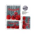 thumbnail image 4 of Bathroom Sets With Shower Curtain And Rugs, 3Pcs Rose Bathroom Shower Curtain Set With Rugs (Happy), Incl 71'' X 71'' Polyester Shower Curtain, 12 Hoo, 4 of 5