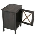 thumbnail image 3 of Private Jungle Set of 2 Vintage Wood Nightstand End Table Accent Cabinet W/Glass Door for Bedroom Office，Dark Gray, 3 of 8
