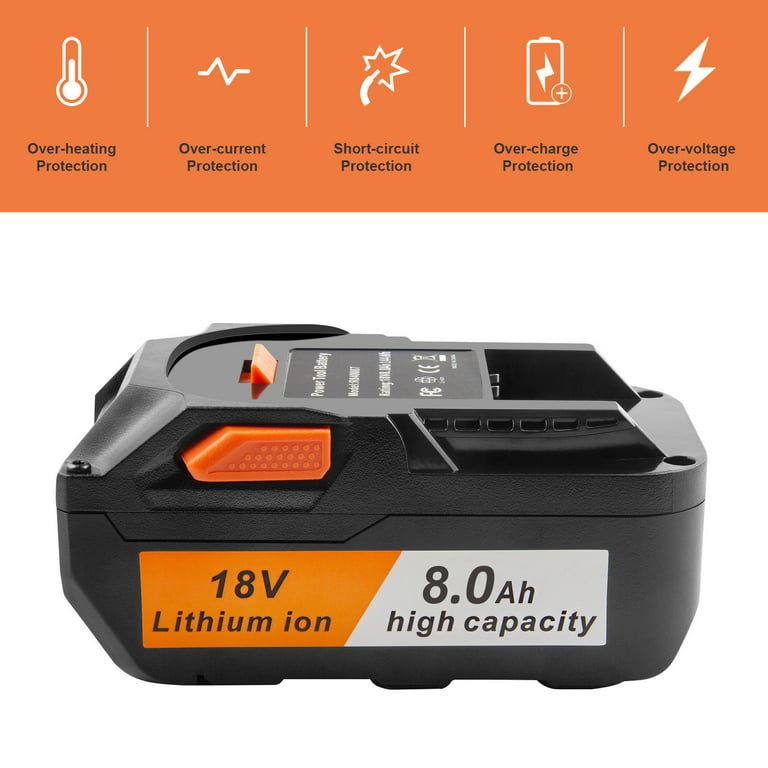 ADVNOVO 5000mAh 18V Remplacement de la Batterie pour AEG 18V Batterie  L1820R L1830R L1840R L1850R Remplacement pour Ridgid 18V Batterie R840085 :  : Bricolage