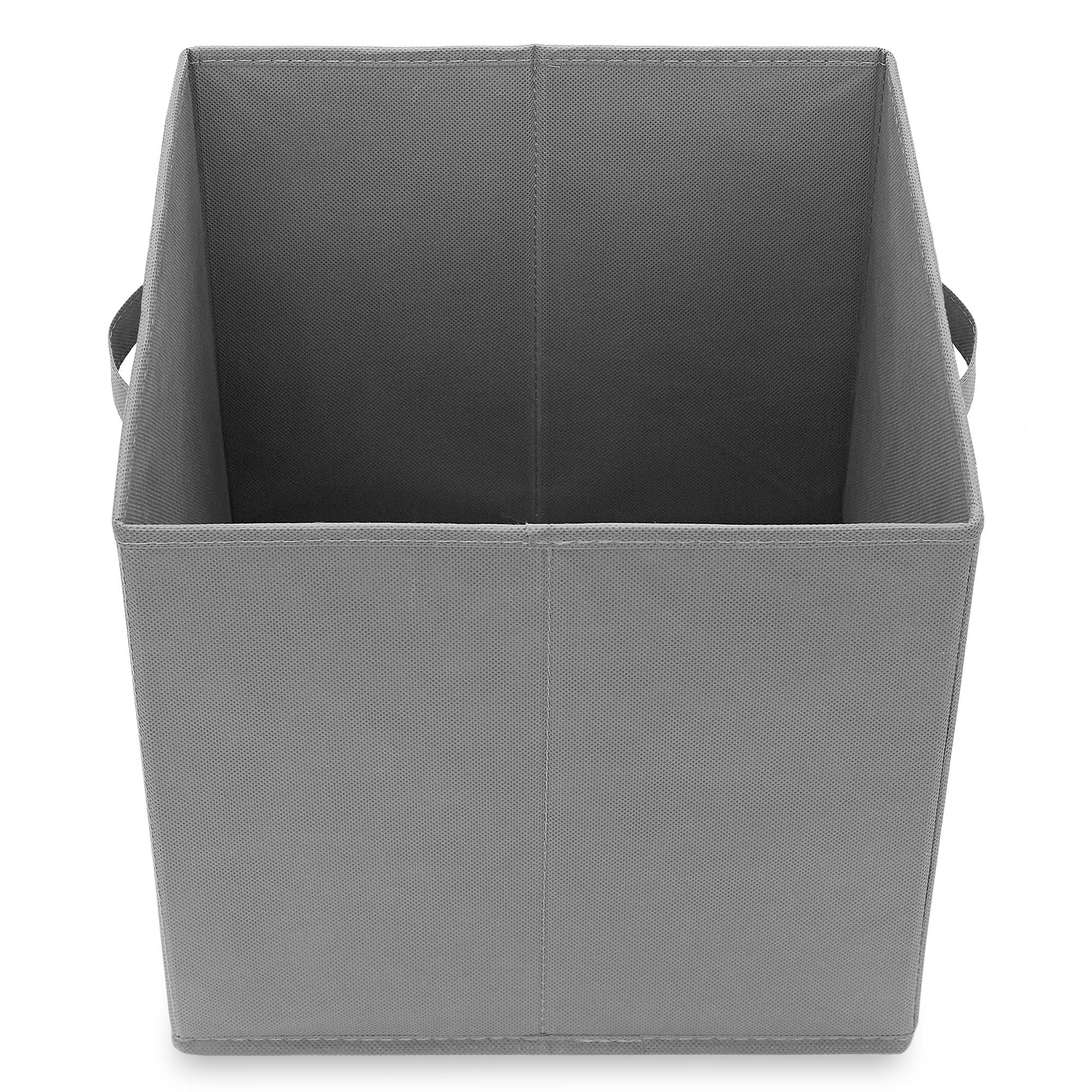 Casafield Set of 6 Fabric Storage Cube Bins, Gray - 13" Collapsible Foldable Cloth Baskets for Shelves and Cubby Organizers