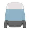 thumbnail image 6 of GigrtiJin Women's Fall Casual Color Block Sweatshirts Oversized Long Sleeved Blouses Round Neck Tops with Pocket, 6 of 6
