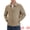 Khaki, variant on Men's Long Sleeve Full Zip Up Lapel Solid Lined Jacket M Red
