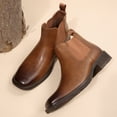 thumbnail image 7 of Dazzher Mens Square Toe Chelsea Boots Slip On Ankle Boots Comfortable Easy On Off Casual Business Shoes, 7 of 7