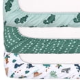 thumbnail image 3 of The Peanutshell Playard Mini Crib Sheets for Mini, Portable, Playard, and Pack n Play Cribs, Green Dino, 4-Pack, 3 of 7