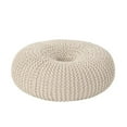 thumbnail image 2 of MODERNLUXE Pouf Rond en Coton Tricoté Style Beigne pour Salon, Chambre, 2 of 7