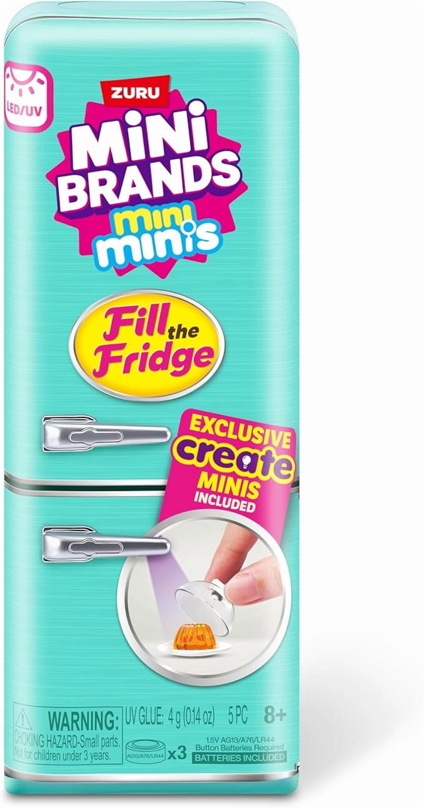 Mini Brands Fill the Fridge Playset (Assorted) Plus 2 S1 Mini Minis Balls Collectible Blind Novelty and Gag Toy by ZURU