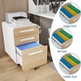 thumbnail image 3 of Secure 3-Drawer Metal File Cabinet – Lockable, Fully Assembled, Mobile Under Desk Storage on 5 Wheels, Anti-Tilt, Fits A4/Letter/Legal Files – Perfect for Home Office Organization, 3 of 7