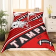 thumbnail image 2 of YST Football Fan Gifts Bedding Set American Football City Duvet Cover for Boys Teens Girls Sports Themed Bed Cover Red and Black Comforter Cover King (Tampa) 1 Bed Cover 2 Pillowcases, 2 of 6