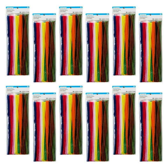 12 Packs: 100 ct. (1,200 total) Primary Chenille Pipe Cleaners by Creatologyâ„¢