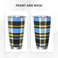 thumbnail image 4 of 20oz Car Cup Three-Piece Set Of Single Silver Edge No Smell Easy To Carry Heat Preservation For Daily Car Sports Travel Cornflowerblue Buffalo Plaid Check Tartan Scotland_4, 4 of 8