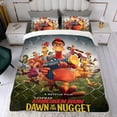 thumbnail image 4 of Pollos en Fuga Conjunto de sábanas temático, trío de piezas, cómodo y amigable con la piel, diseño único, regalo de decoración para el hogar para familiares, amigos y fans,140cm *210cm, 4 of 6