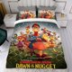 thumbnail image 4 of Pollos en Fuga Conjunto de sábanas temático, trío de piezas, cómodo y amigable con la piel, diseño único, regalo de decoración para el hogar para familiares, amigos y fans,140cm *210cm, 4 of 6
