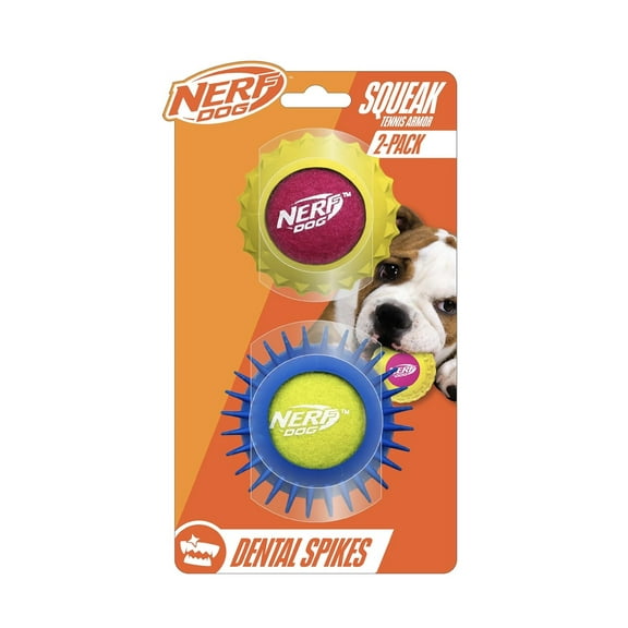 Nerf Dog Tennis Armor Squeaky Ball (2 Pack)