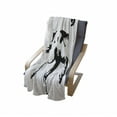 thumbnail image 4 of Animal Soft Flannel Fleece Throw Blanket, Animal Theme a Running Horse Silhouette Illustration in Monochromatic Style, Cozy Plush for Indoor and Outdoor Use, 60" x 80", Black and White, by Ambesonne, 4 of 6