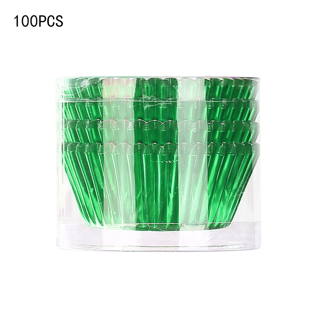 1111Fourone 100Pcs Grease Proof Baking Paper Cases Aluminum Foil Muffin