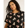 thumbnail image 4 of Joyspun Women’s Print Sleep Shirt with Short Sleeves, Sizes S/M-2X/3X, 4 of 6