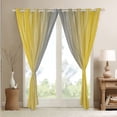 thumbnail image 4 of YST Yellow And Grey Window Curtains 38"Wx45"L Watercolor Ombre Blackout Curtains Gradient Geometric Curtains & Drapes Silver White Wavy Stripes Window Treatments 2 Panels Bedroom Decor, 4 of 6