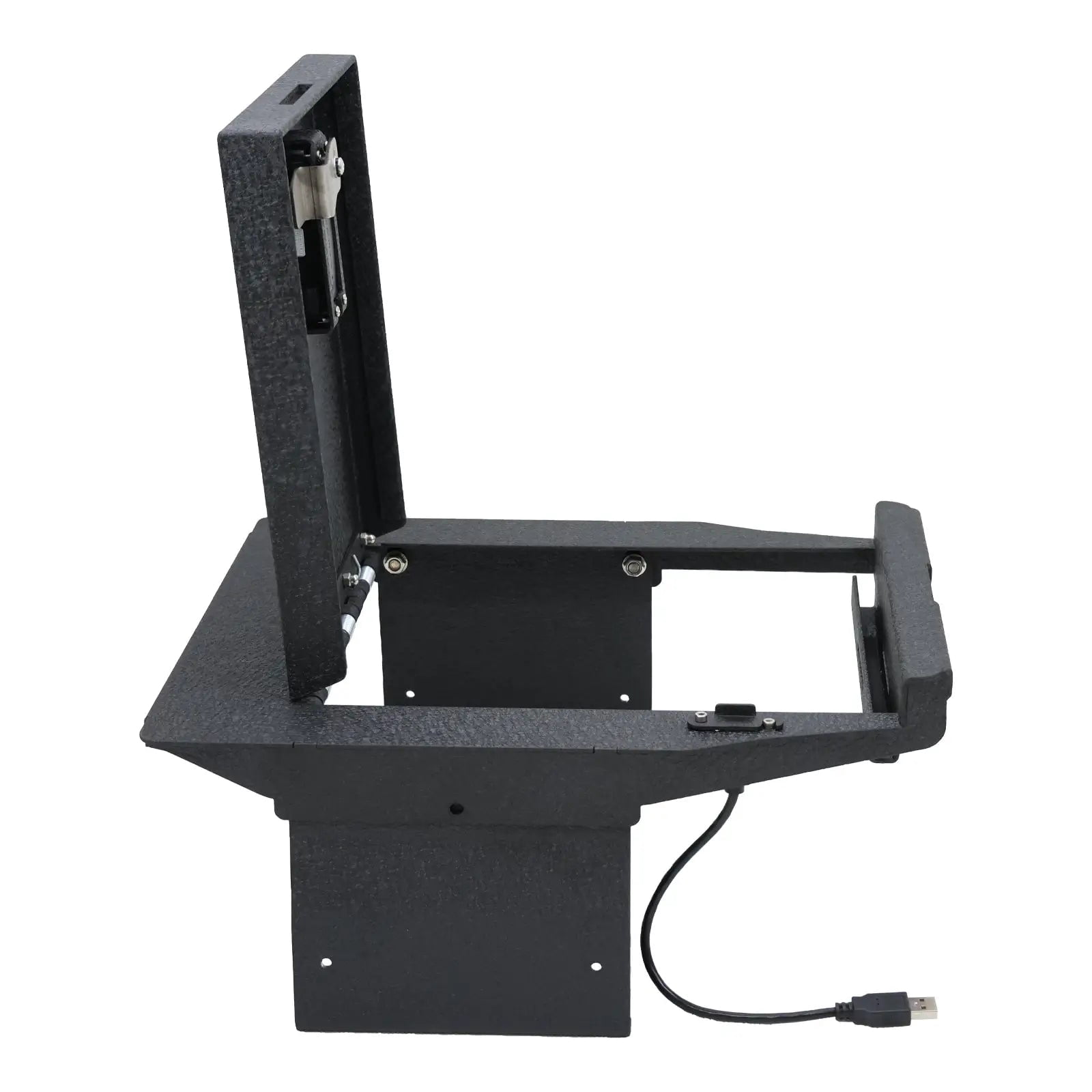Center Console Gun Safe Vault - WASAI Premium In-vehicle Console Lock Box Compatible with 2021-2024 Ford F-150, 2021-2024 Ford F-150 Lightning, Fingerprint Lock with Key.