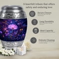 thumbnail image 7 of MUKTIVE Daisy Cremation Urns for Adults Ashes Female - Large Purple Urns for Human Ashes Adult Men - Memorial Urn for Male Adults - 10 Inch Urn for Cremated Remains, 7 of 7