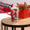 thumbnail image 3 of Tabletop Cardinal Travel Mug Ceramic Christmas Poinsettia 3Ctc00119, 3 of 3
