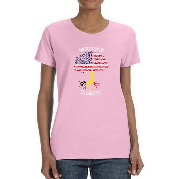 American Grown Belgian Roots T-Shirt Women -Smartprints Designs, Female 4X-Large